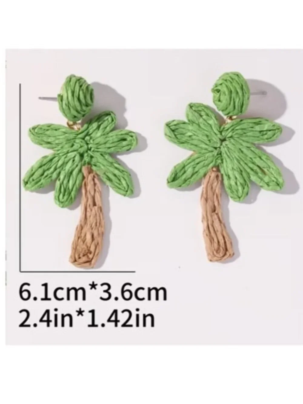 Tropical Palm Tree Raffia Statement Dangle Earrings (NEW & SO CUTE!)